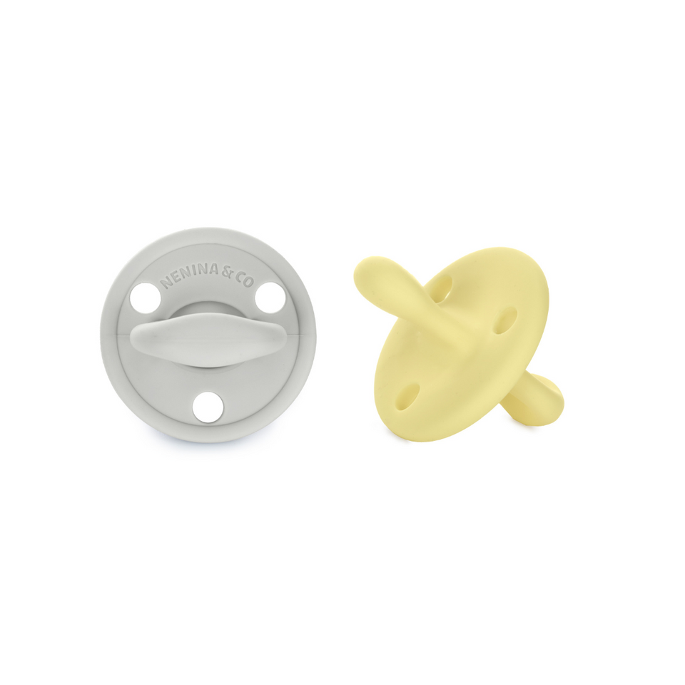 Chupete DIAMOND By Nenina & Co Gris y Amarillo | Silicona Orgánica para Bebé +12 Meses