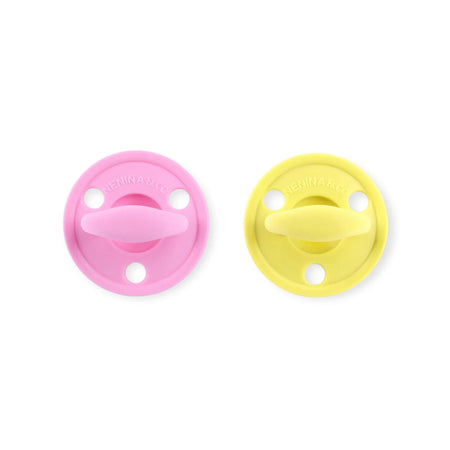 Kit 2 Chupetes Clásicos para Bebé Rosa Chicle y Amarillo | Silicona Orgánica Nenina & Co
