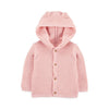 Chaqueta punto canalé capucha diseño oso
