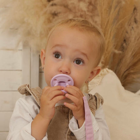 Chupete DIAMOND By Nenina & Co Lila y Beige | Silicona Orgánica para Bebé +12 Meses