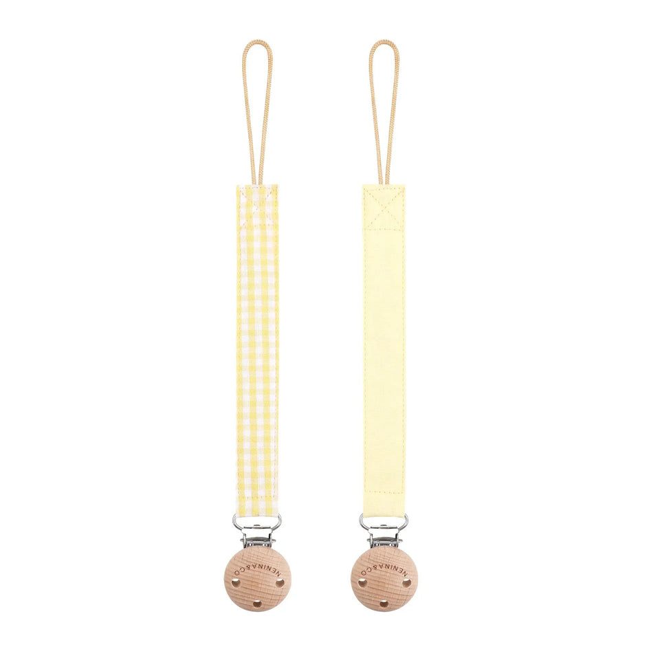 Chupetero Pack x 2 DIAMOND Amarillo + Vichy By Nenina & Co