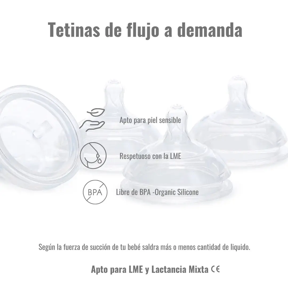 Biberón de silicona Rosa Anticolico de silicona orgánica Nenina & Co