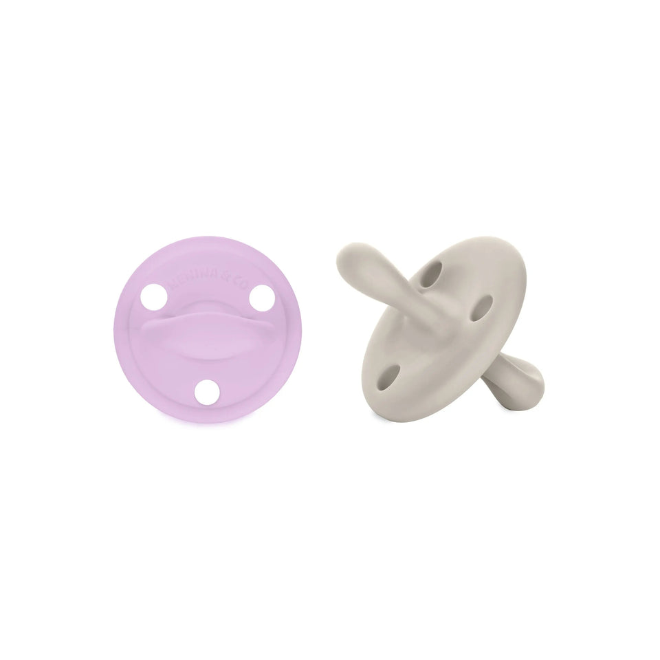 Chupete DIAMOND By Nenina & Co Lila y Beige | Silicona Orgánica para Bebé +12 Meses