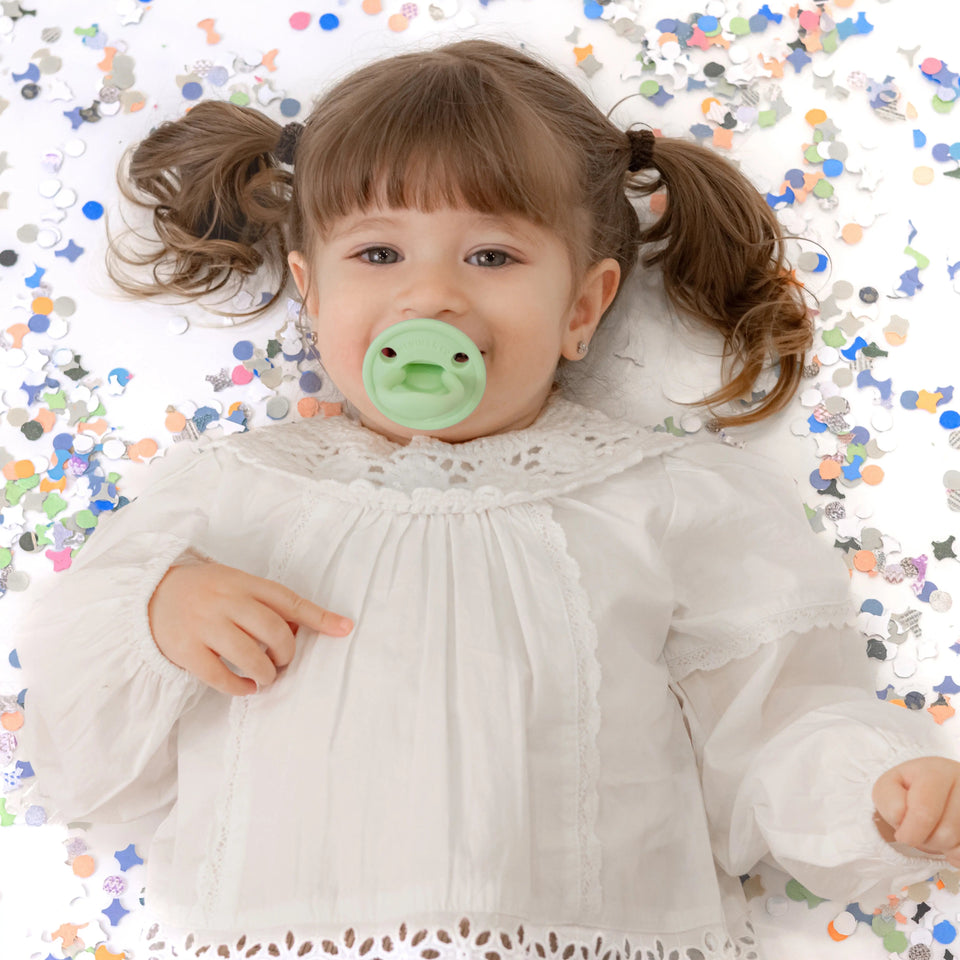 Chupete DIAMOND By Nenina & Co Mint y Gris | Silicona Orgánica para Bebé +12 Meses