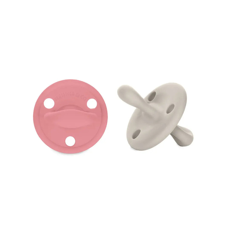 Chupete DIAMOND By Nenina & Co Rosa Pálido y Gris | Silicona Orgánica para Bebé +12 Meses