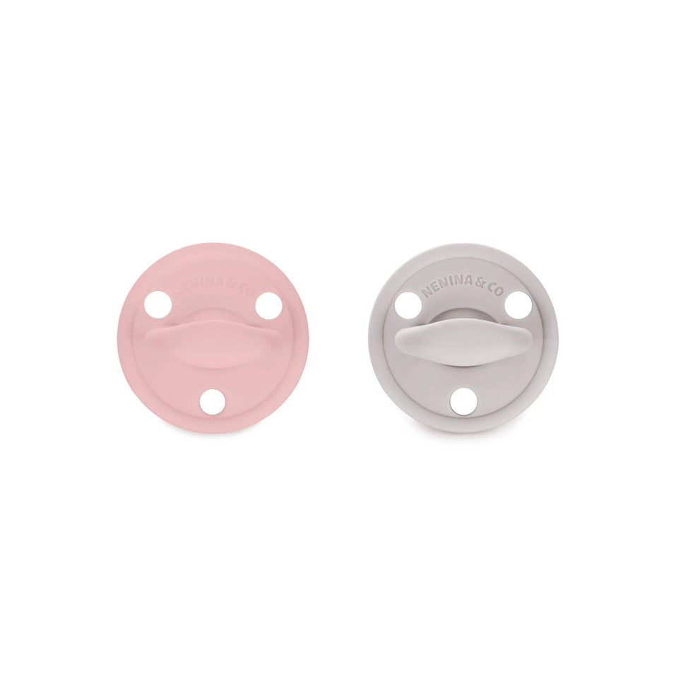 Chupete DIAMOND By Nenina & Co Rosa Pálido y Gris | Silicona Orgánica para Bebé +12 Meses