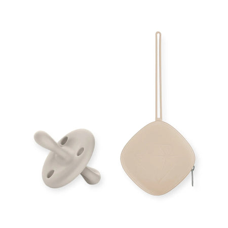 Chupete DIAMOND + Guardachupete DIAMOND Dusty beige Nenina & Co