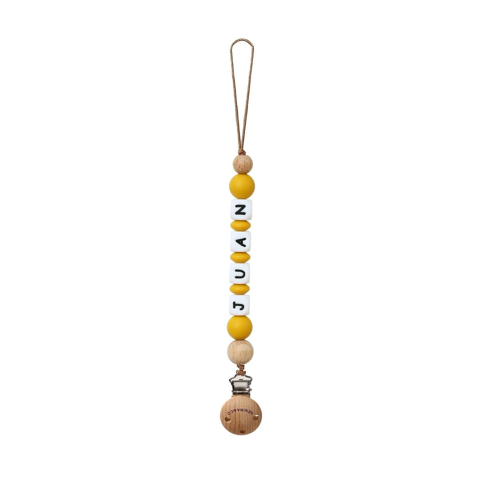 Chupetero Personalizado Mango con Nombre en Silicona Orgánica | Nenina & Co.