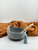Cuenco + Cuchara + Cepillo de Silicona Organica y Bamboo Ecológico