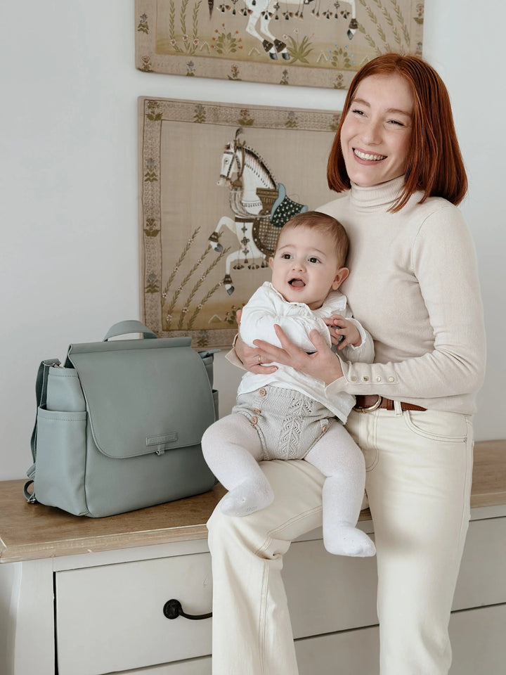 Bolso Maternal Dusty blue +Guardachupete Diamond + Cambiador de Regalo Nenina & Co