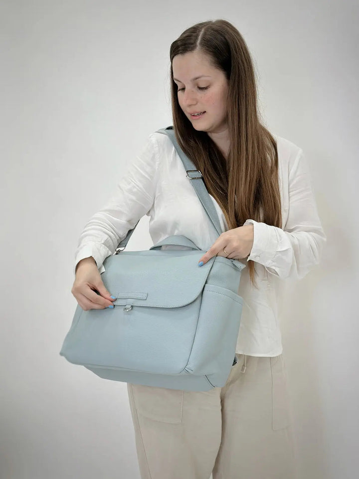 Bolso Maternal Dusty blue +Guardachupete Diamond + Cambiador de Regalo Nenina & Co