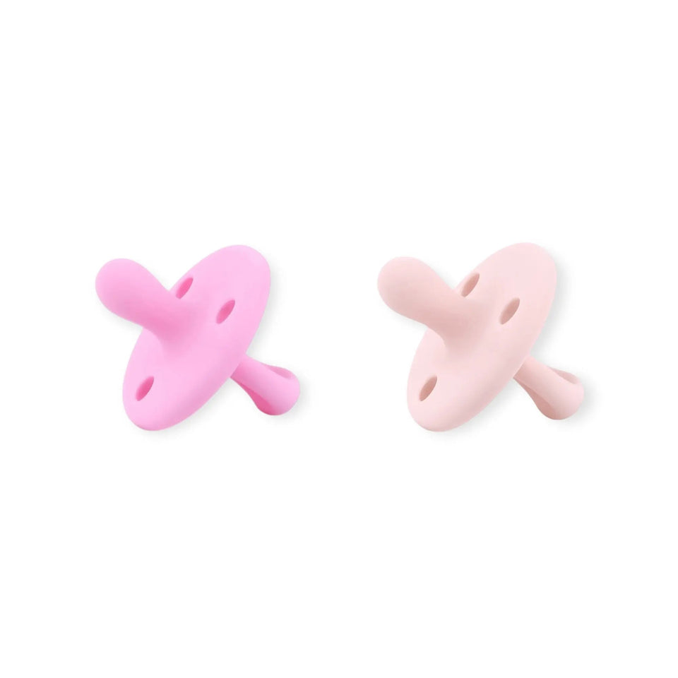 Kit 2 Chupetes Clásicos para Bebé Rosa Chicle y Rosa Pálido | Silicona Orgánica Nenina & Co