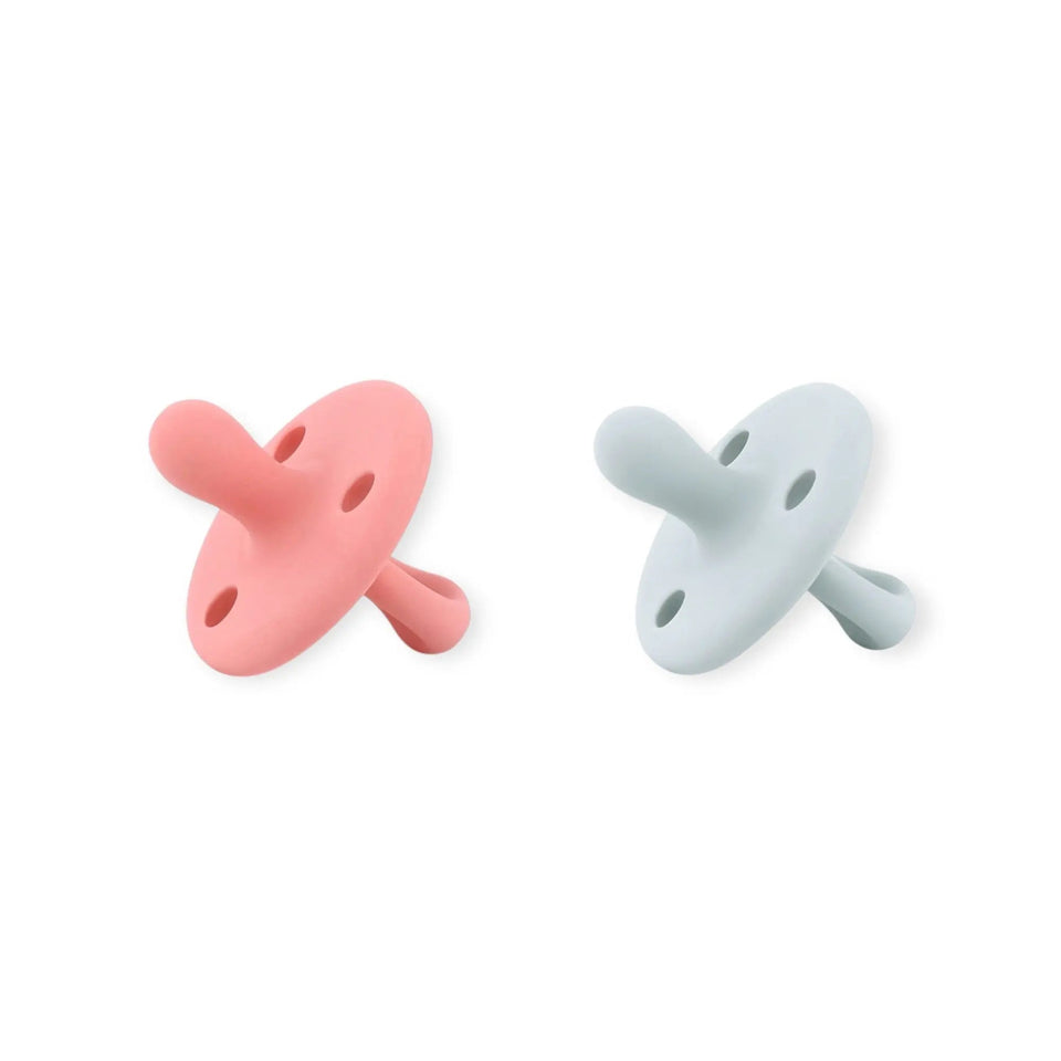 Kit 2 Chupetes Clásicos para Bebé Rosa y Gris | Silicona Orgánica Nenina & Co