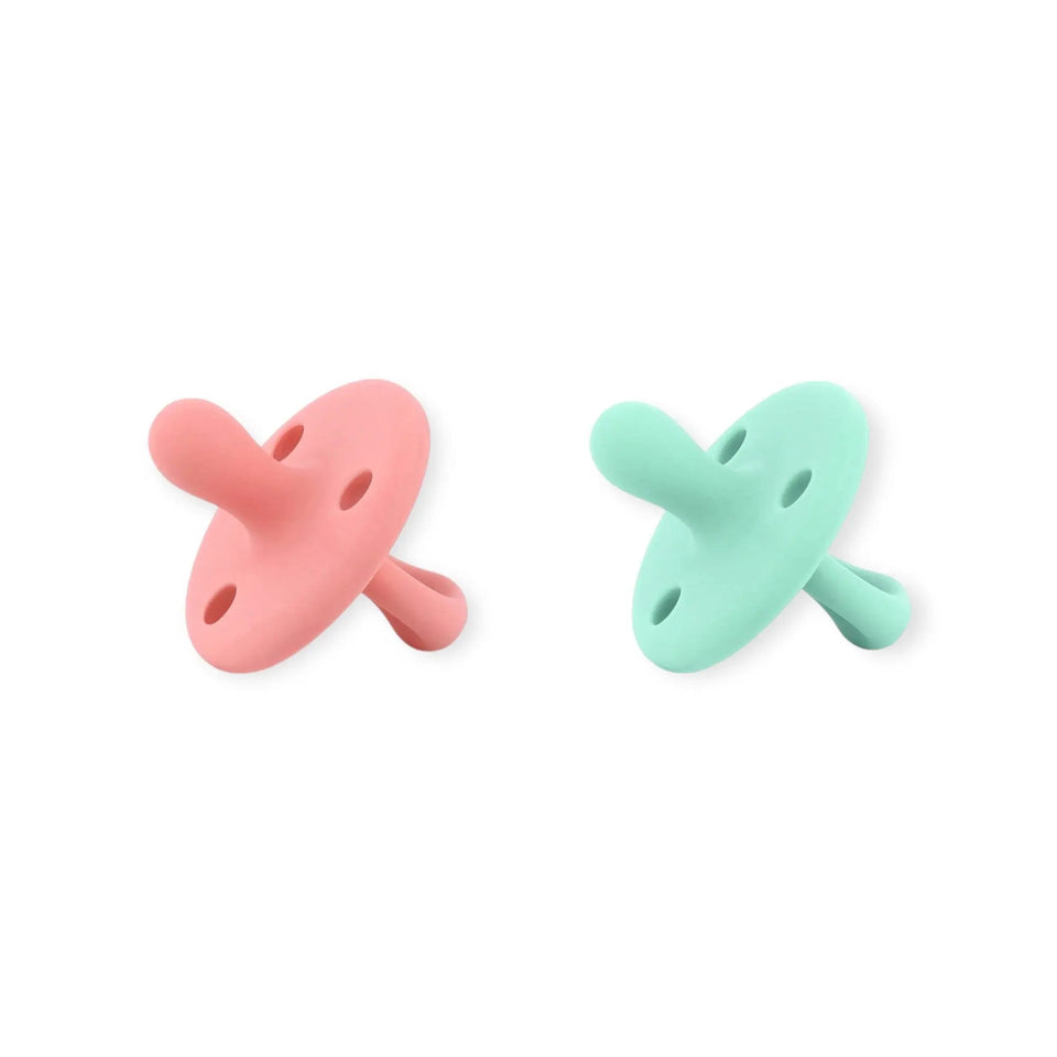 Kit 2 Chupetes Clásicos para Bebé Rosa y Mint | Silicona Orgánica Nenina & Co