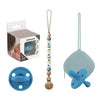 Kit Chupete Clásico Dusty Blue de Silicona + Chupetero Personalizado, Guardachupetes  | Nenina & Co