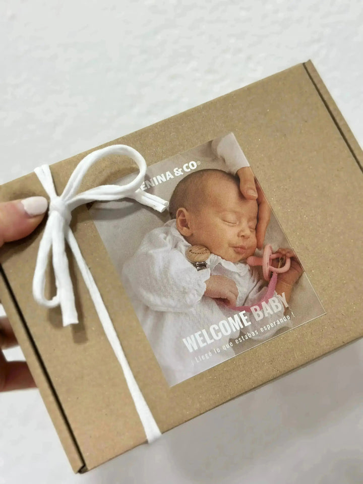 Kit Chupete Clásico de Silicona + Chupetero Beige con Nombre | Nenina & Co.