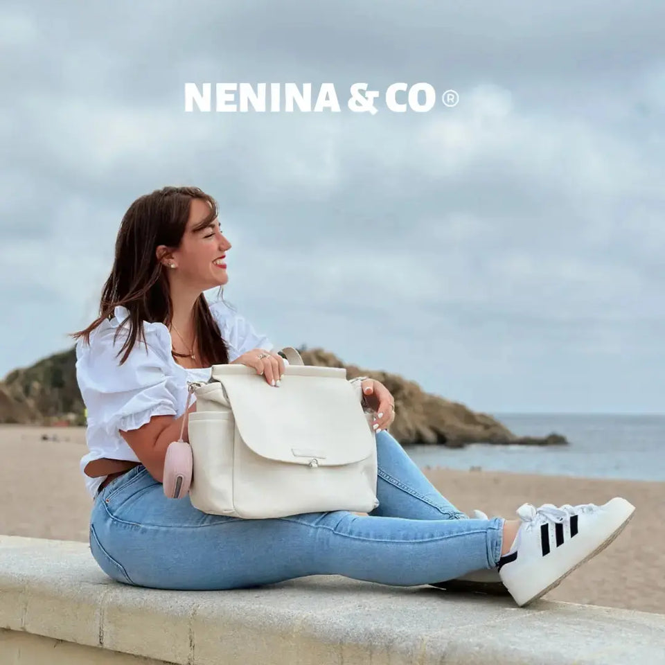 Kit Nacimiento - Bolso Maternal + Cambiador + Neceser + Portadocumento + Guardachupete Mirem By Nenina & Co