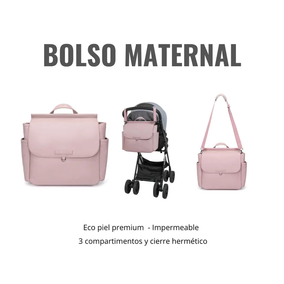 Kit Nacimiento - Bolso Maternal + Cambiador + Neceser + Portadocumento + Guardachupete Mirem By Nenina & Co