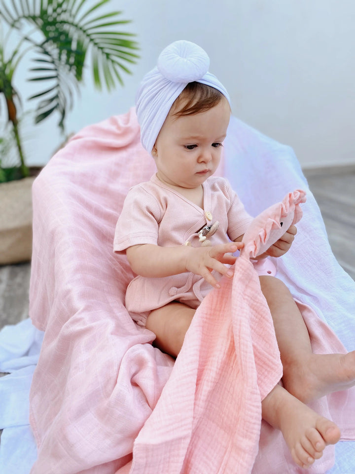 Muselina Rosa Salmon 70% Bamboo +30 % Algodón Nenina & Co