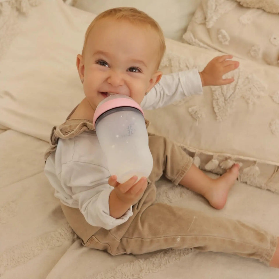 Pack 1 Biberon  Rosa + Repuesto x 4 Tetinas de silicona  Nenina & Co