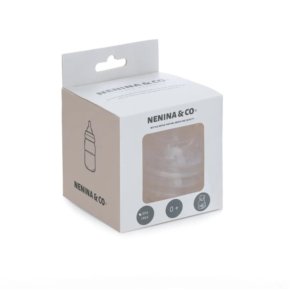 Pack 1 Biberon  Rosa + Repuesto x 4 Tetinas de silicona  Nenina & Co