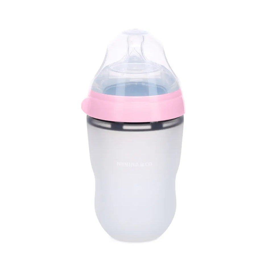 Pack 1 Biberon  Rosa + Repuesto x 4 Tetinas de silicona  Nenina & Co