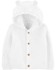 Chaqueta de punto con capucha, diseño oso