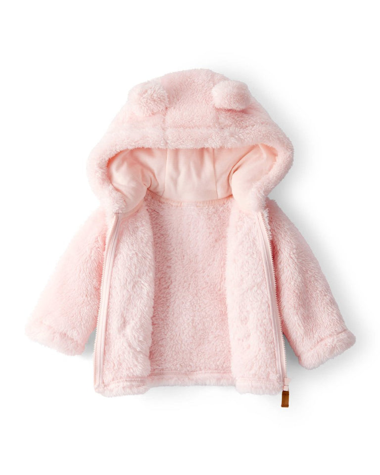 Chaqueta de sherpa rosa