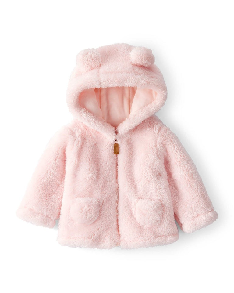 Chaqueta de sherpa rosa