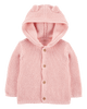 Chaqueta punto canalé capucha diseño oso