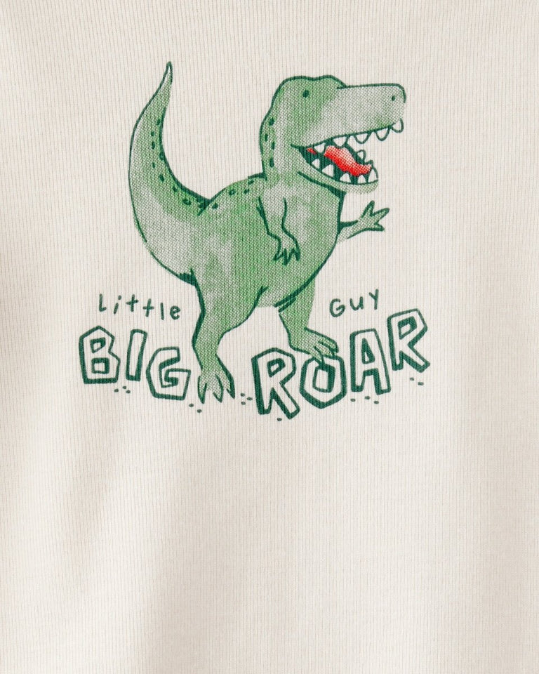 Conjunto 3 piezas cárdigan verde de dinosaurio, body y pantalón
