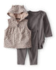 Conjunto 3 piezas con chaleco de leopardo y orejitas 3D