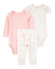 Conjunto tres piezas dos bodies y pantalón con diseño oveja