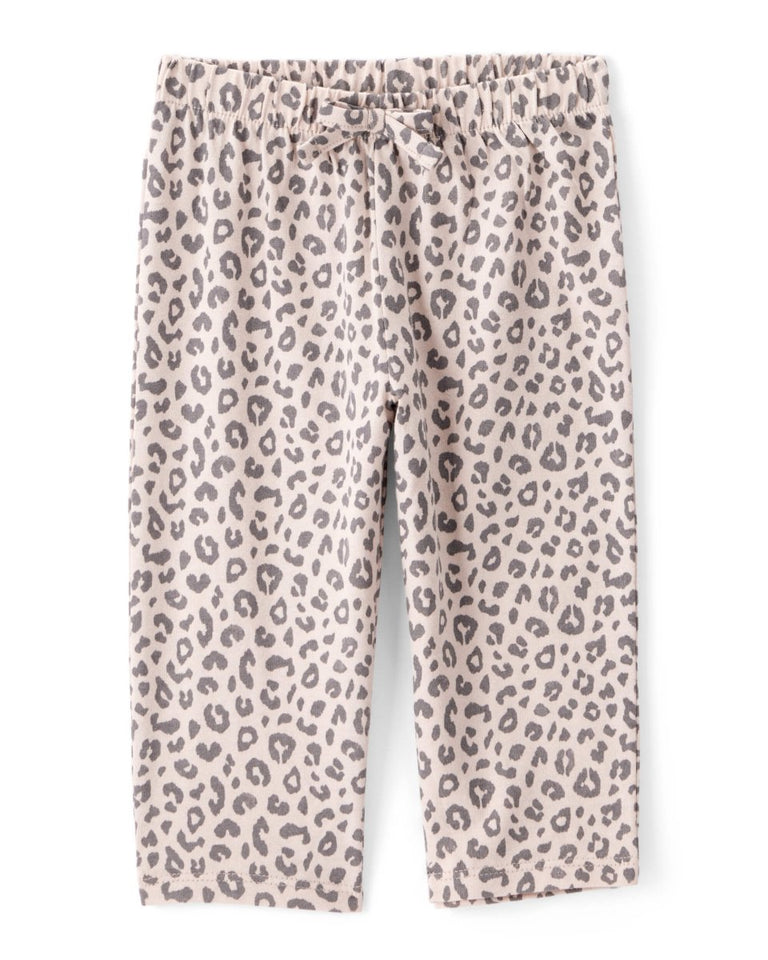 Conjunto 2 piezas con body de lazos y pantalón leopardo