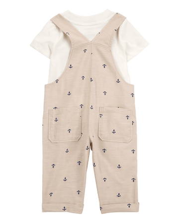Conjunto de dos piezas con camiseta con ancla y peto