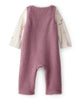 Conjunto dos piezas peto de felpa con oso y camiseta morado