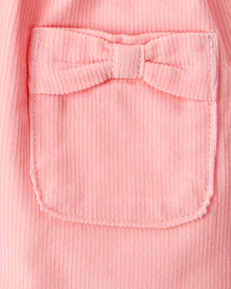 Conjunto 3 piezas con vestido jumper coral y lazos