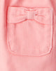 Conjunto 3 piezas con vestido jumper coral y lazos