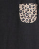 Conjunto tres piezas bodies manga larga y pantalón estampado leopardo