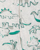 Set de 2 pijamas enterizos de algodón con pies, diseños de dinosaurios y rayas en verde
